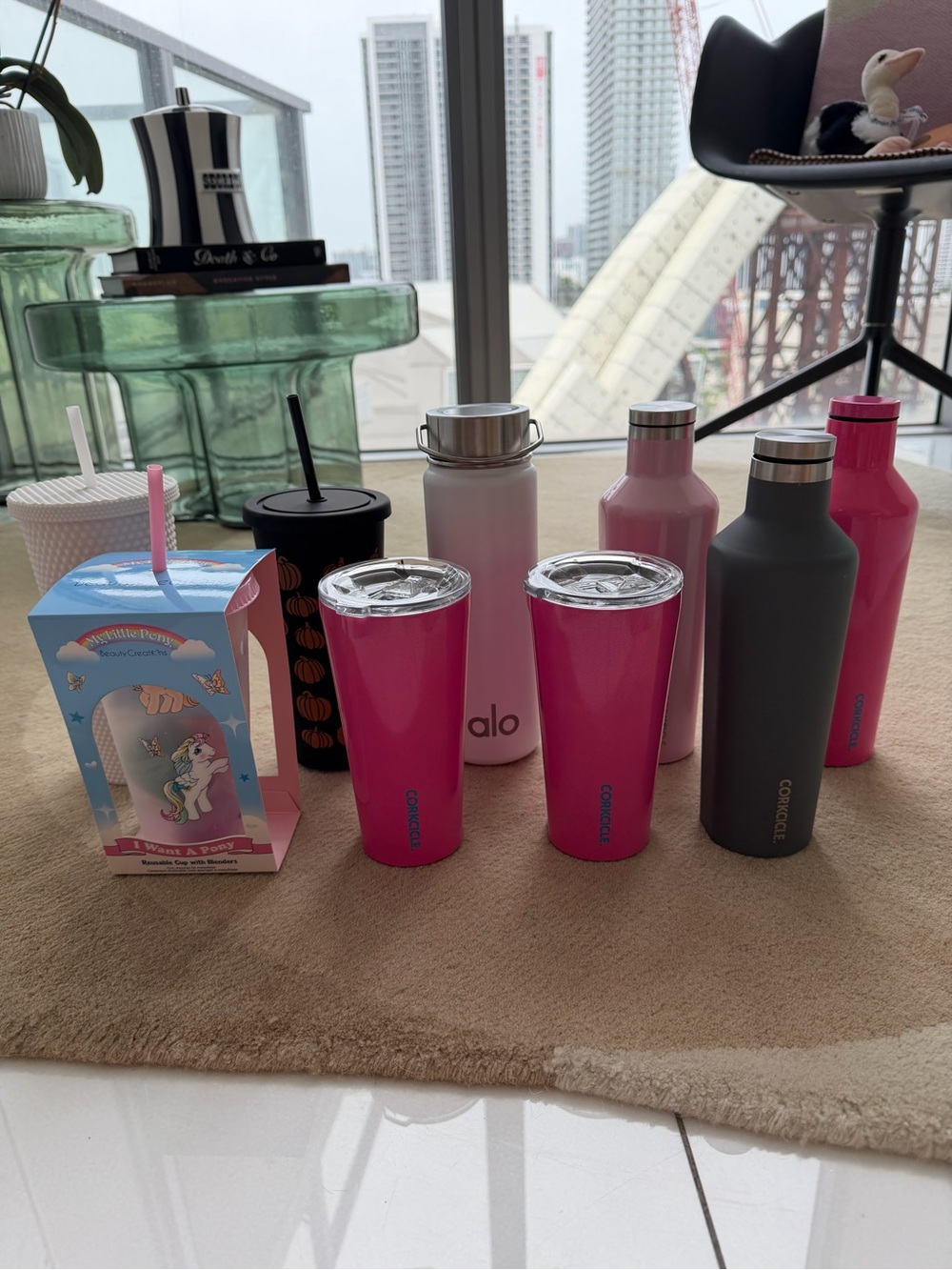 Assorted Insulated Tumblers & Bottles - Pink, Gray, White